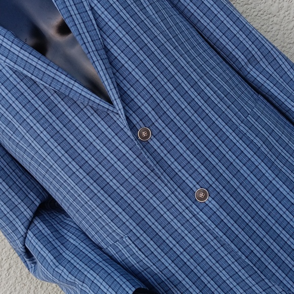 TAILORBYRD COLLECTION MEN'S 98% COTTON CHECK  SUMMER BLAZER - Picture 12 of 17